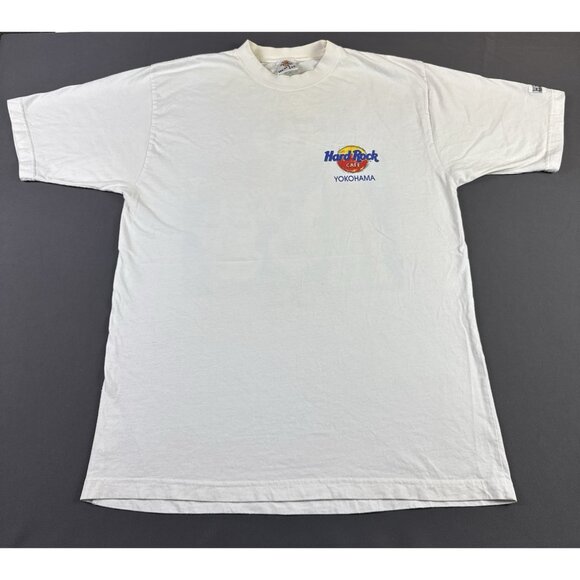 Rare Vintage 90s Hard Rock Cafe Port Of Rock Art Guitar White XL Shirt Music Tee - Picture 2 of 13